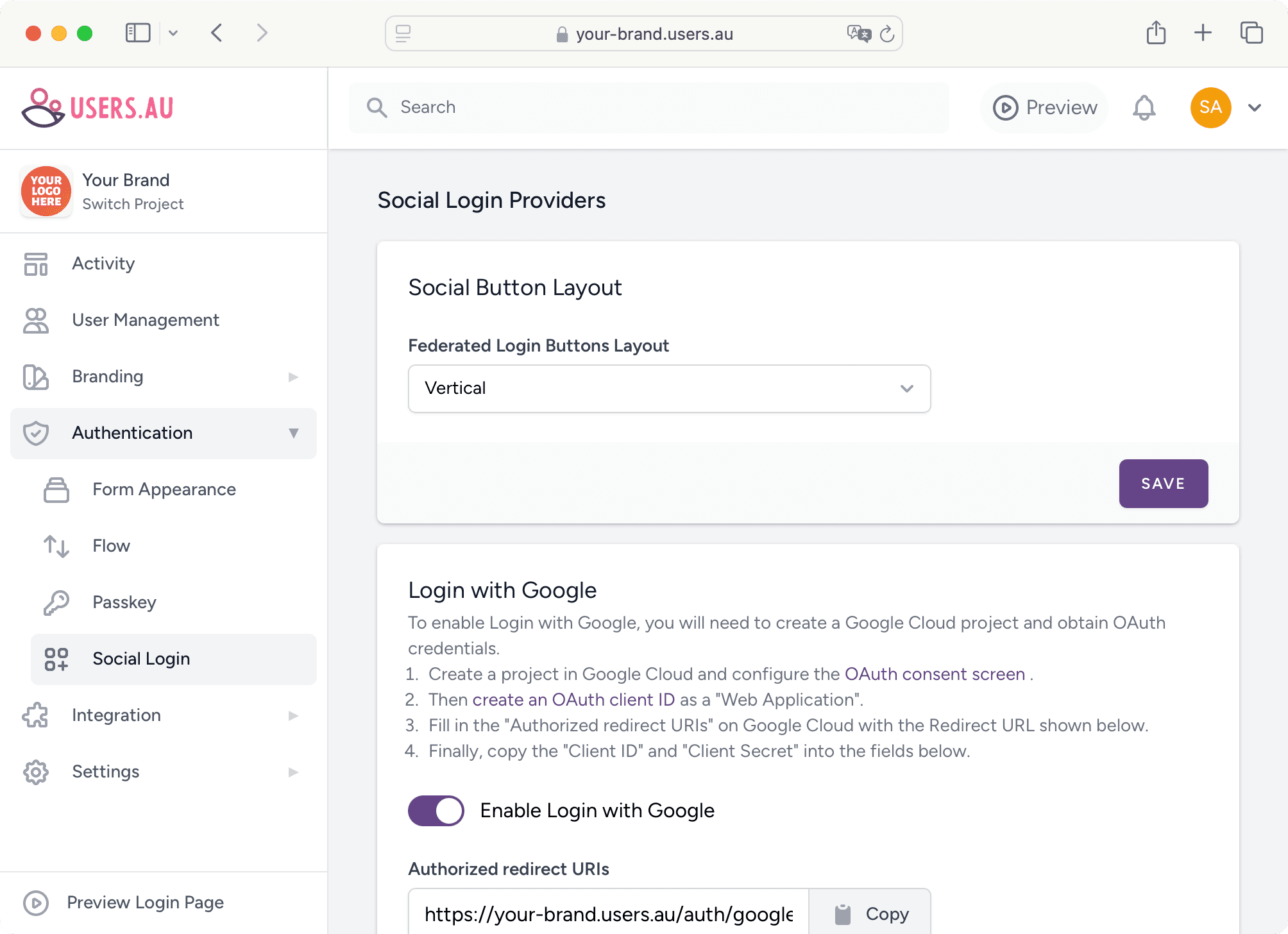 Social Login & Registration